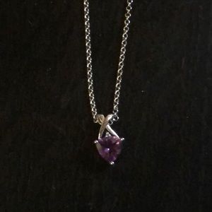 Amethyst necklace with small diamond accent
